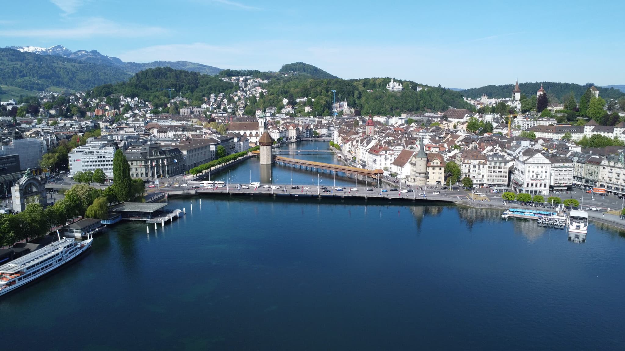 Luzern am Vierwaldstättersee mit Blick auf die Altstadt